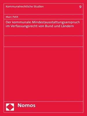 cover image of Der kommunale Mindestausstattungsanspruch im Verfassungsrecht von Bund und Ländern